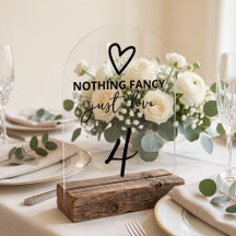 Placa de Número de Mesa de Casamento Nada de Luxo