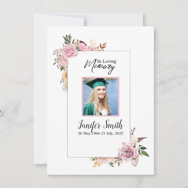 Placa de Oração Funeral Floral Modelo (Frente)