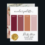 Placa de Paleta de Cores de Casamento Dusty Rosa 2<br><div class="desc">Placa de Paleta de Cores de Casamento Dusty Rosa 2023</div>