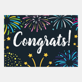 Placa de Parabéns com Fireworks