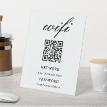 Placa de pedestal | Rede de senha Wifi moderna