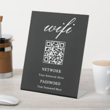 Placa de pedestal | Rede de senha Wifi moderna