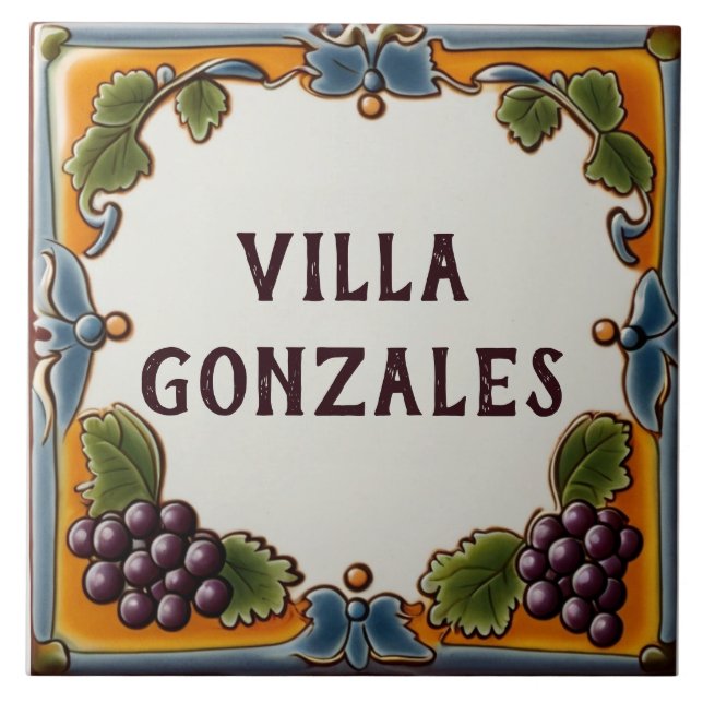 Placa de Placa de Nome Personalizado de Uvas de Vi (Frente)