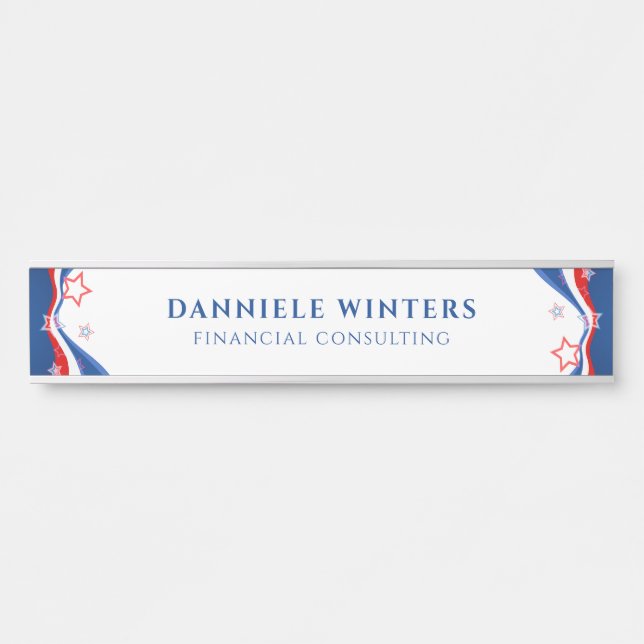 Placa De Porta Abstrato Americano - Design (Frente)