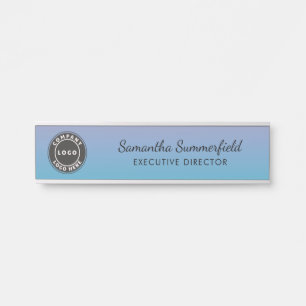 Placa De Porta Adicionar logotipo Blue Purple Ombro Gerenciador e