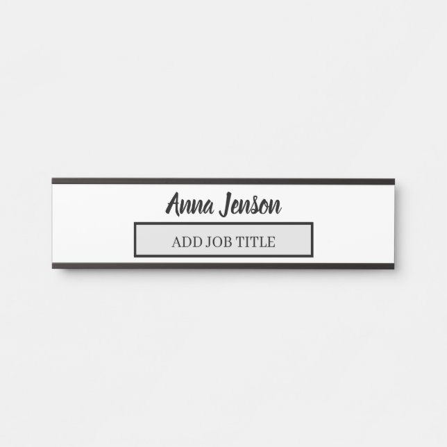 Placa De Porta Adicionar seu nome e cargo a esta Empresa (Frente)