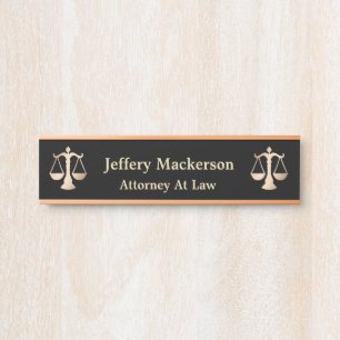 Placa De Porta Advogado-Advogado Logotipo Dourado Personalizar