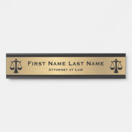 Placa De Porta Advogado da Porta da Lei Assina Advogado Dourado N