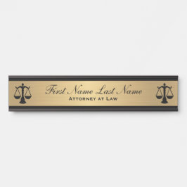 Placa De Porta Advogado da Porta da Lei Assina Advogado Dourado N