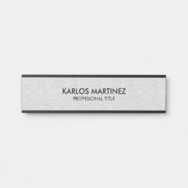 Placa De Porta Advogado de Imigração em Linho Cinza Claro