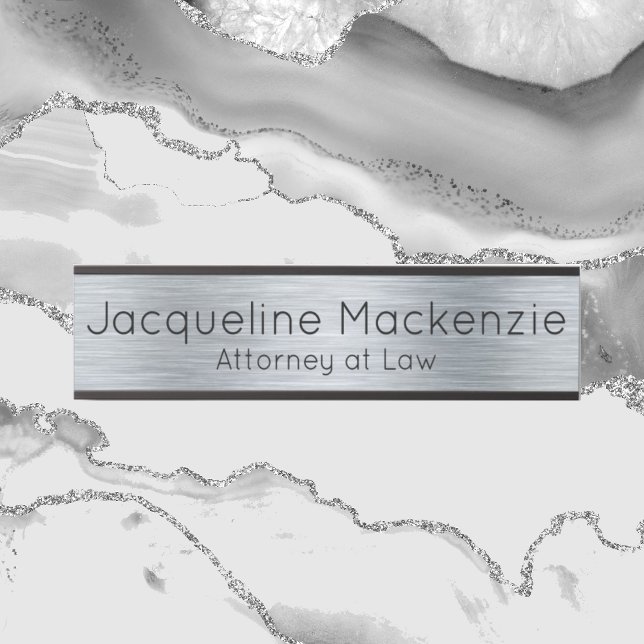 Placa De Porta Advogado de Prata (Criador carregado)