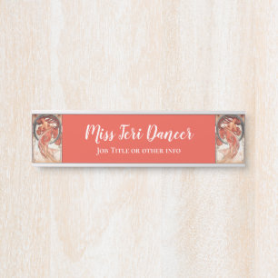 Placa De Porta Alphonse Mucha Dance 1898 Art Nouveau Vintage