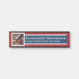 Placa De Porta American Flag Door Sign Signs Office Name Plate