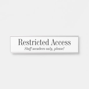 Placa De Porta Antigo "Acesso Restrito"