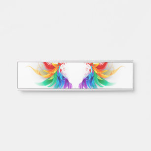 Placa De Porta Asas Fluffy Rainbow