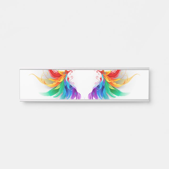 Placa De Porta Asas Fluffy Rainbow (Frente)
