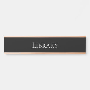 Placa De Porta Biblioteca da Escola Elegante