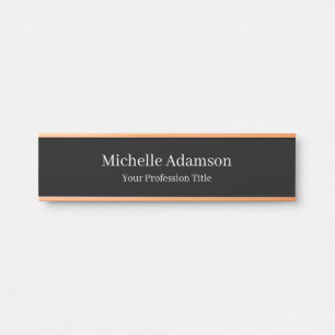 Placa De Porta Black Professional Plain Modern