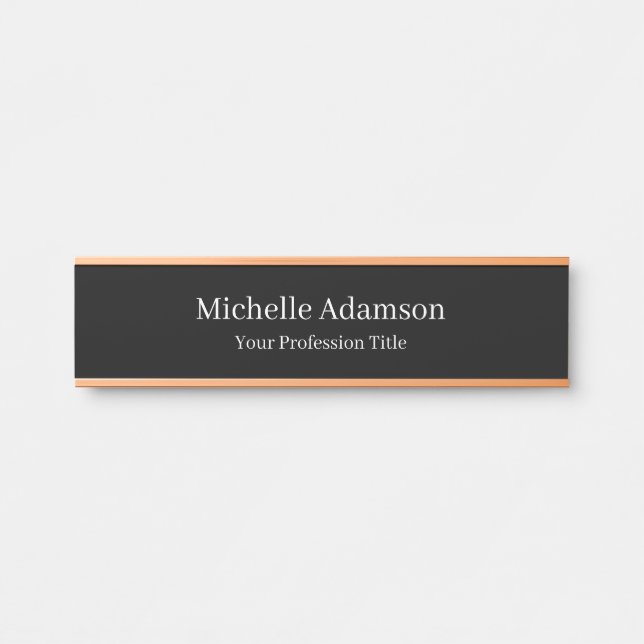 Placa De Porta Black Professional Plain Modern (Frente)
