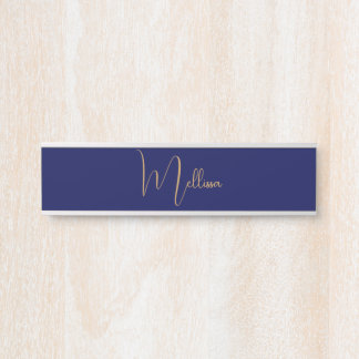 Placa De Porta Blue minimalist custom name 