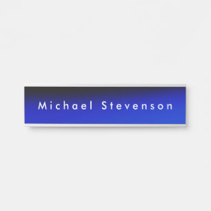 Placa De Porta Blue Trendy Modern Professional