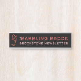 Placa De Porta Brookstone Babbling Brook (2" x 8"), Prata