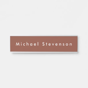 Placa De Porta Brown Trendy Modern Professional