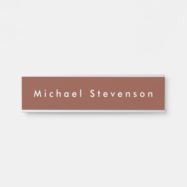 Placa De Porta Brown Trendy Modern Professional (Frente)