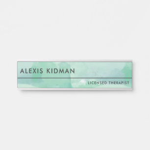 Placa De Porta Calm Seafoam Watercolor
