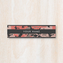 Placa De Porta Camuflagem Vermelha e Marrom, Militar, Exército