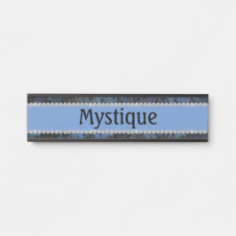 Placa De Porta Chic Blue Paisley Diamond Stall