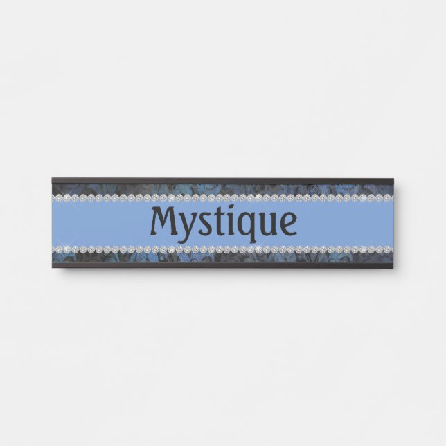 Placa De Porta Chic Blue Paisley Diamond Stall (Frente)