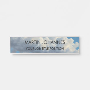 Placa De Porta Chic Elegant Plain Na moda Blue Sky & Clouds