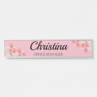 Placa De Porta Chic Glam Floral