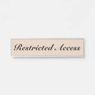 Placa De Porta Clássico, Vintage "Acesso Restrito"