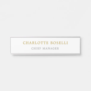 Placa De Porta Cor Dourada clássica mínima profissional