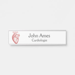 Placa De Porta Coração Anatômico Vermelho Cardiologia Médico