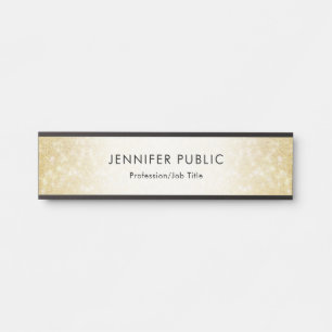 Placa De Porta Creative Dourado Glitter Modern Modelo Elegante