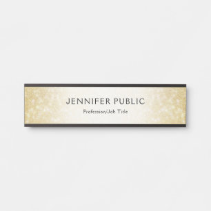 Placa De Porta Creative Dourado Glitter Modern Modelo Elegante