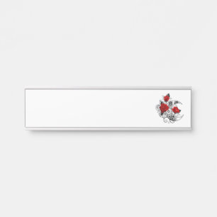 Placa De Porta Crescente Mecânico com Rosas vermelhas