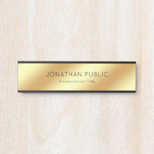 Placa De Porta Criativo Moderno Design Glamoroso Preto E Dourado