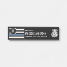 Placa De Porta Custom Police Officer Department Thin Blue Line
