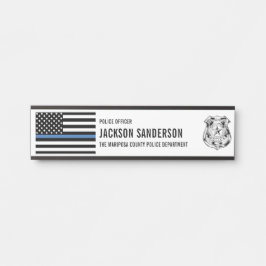 Placa De Porta Custom Police Officer Department Thin Blue Line