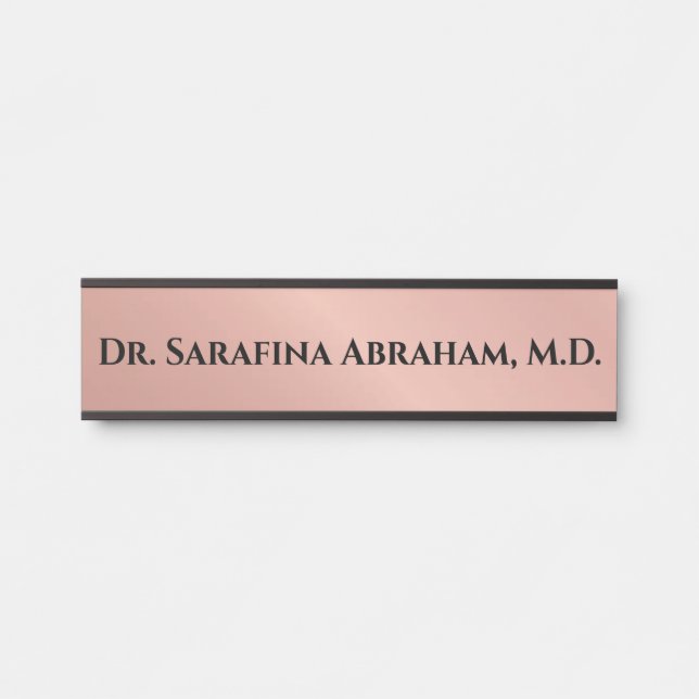 Placa de Porta de Consultório Médico Rose Gold (Frente)