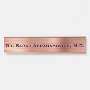 Placa de Porta de Consultório Médico Rose Gold