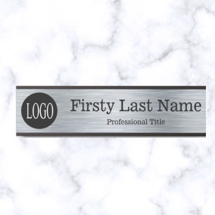 Placa de Porta de Escritório com Logotipo da Sua E