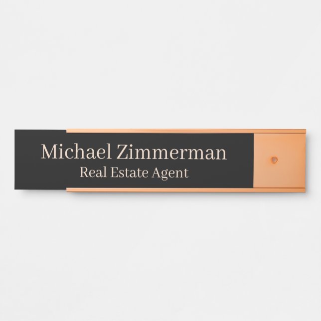 Placa de Porta de Escritório de Agente Imobiliário (Frente)