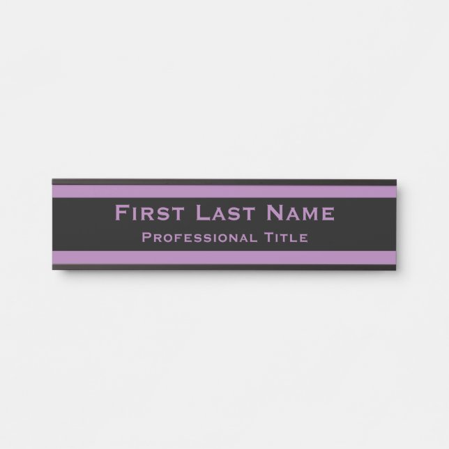 Placa de Porta de Escritório Moderna Sinal Lavanda (Frente)