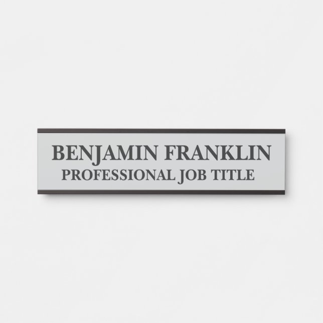 Placa de Porta de Escritório Profissional Moderna (Frente)