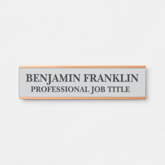 Placa de Porta de Escritório Profissional Moderna